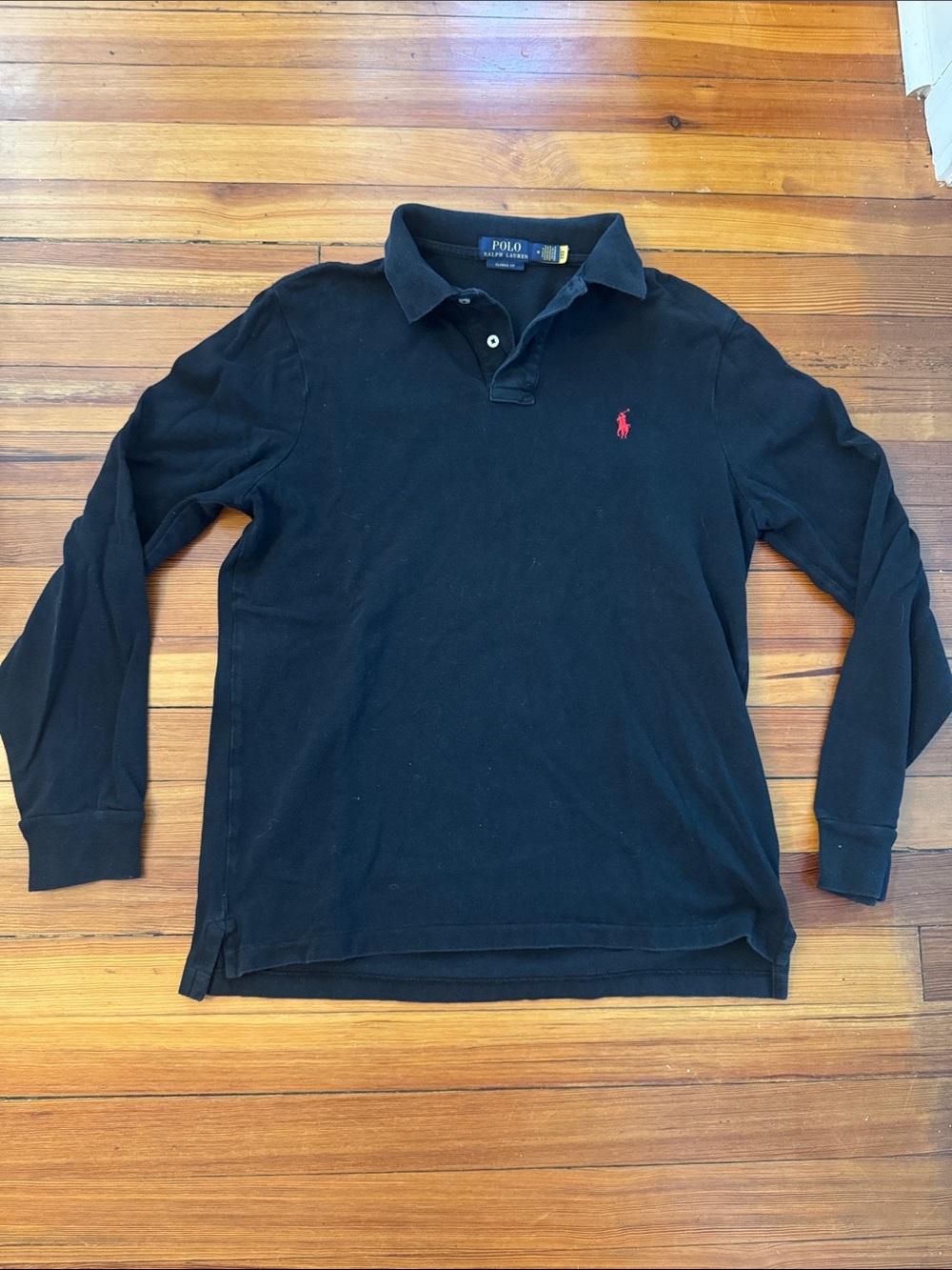 Ralph Lauren Black Classic Fit Long Sleeve Polo